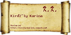 Király Karina névjegykártya